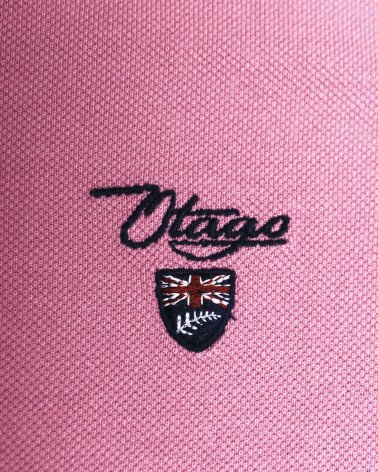 Broderie côté coeur du polo Abruzzo Otago rose pour homme