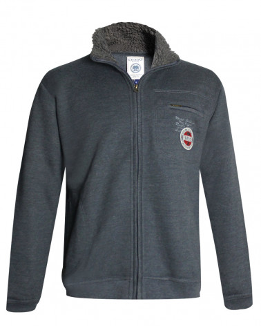 Sweat zip BULLITT Otago rugby gris foncé pour homme
