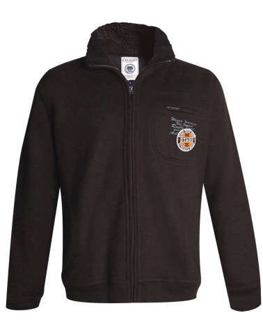 Sweat zip BULLITT Otago rugby marron pour homme
