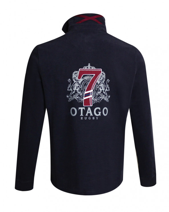 Polo manches longues 2LIONS Otago rugby marine pour Homme