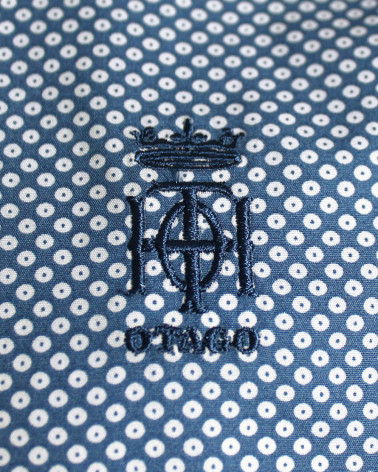 Broderie côté coeur de la chemise Ete 2005 Otago bleu pour homme