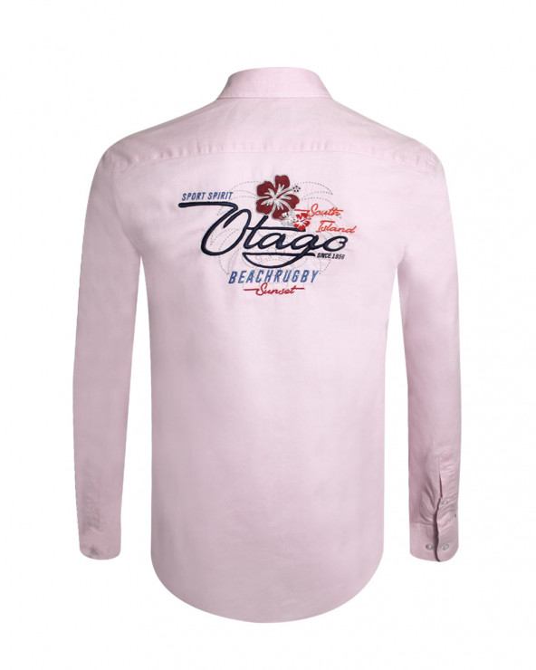 Chemise manches longues FLOTAG Otago rugby rose pour homme