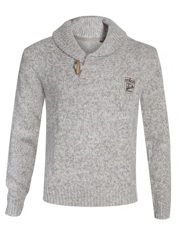 Pull MARCEL chiné beige col challe Otago rugby pour homme