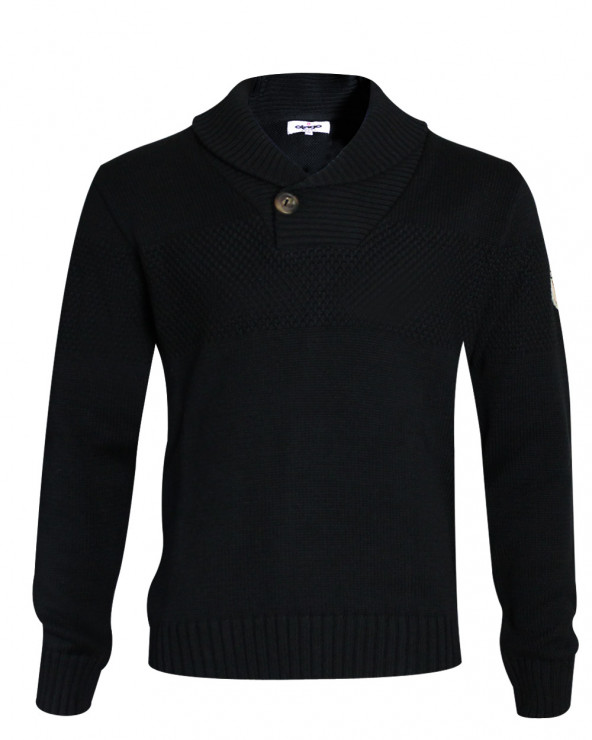 Pull col challe HAARLEM OTAGO Rugby noir pour homme