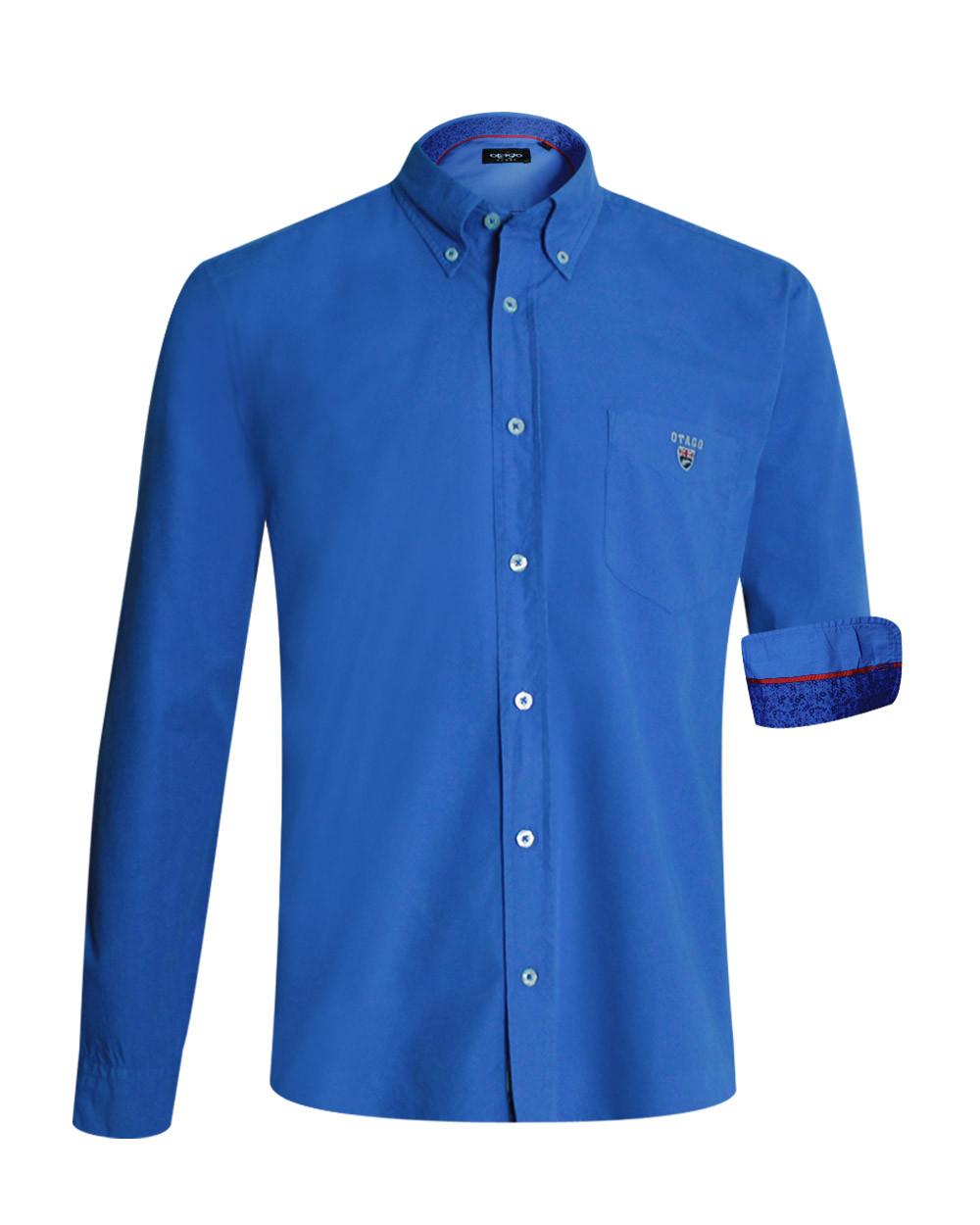 Chemise manches longues Otago Buenos Aires coton bleu royal pour homme