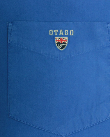 Broderie côté coeur de la chemise Otago Buenos Aires coton bleu royal pour homme