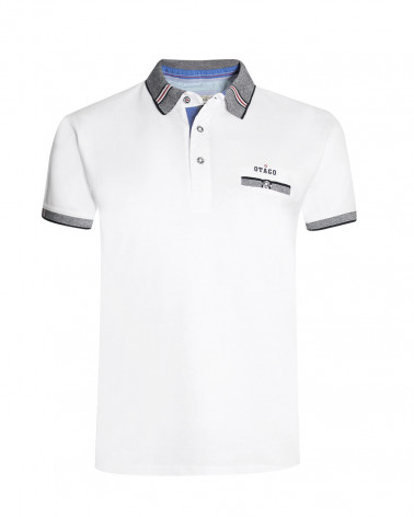 Polo manches courtes Pullsail Otago rugby blanc pour homme