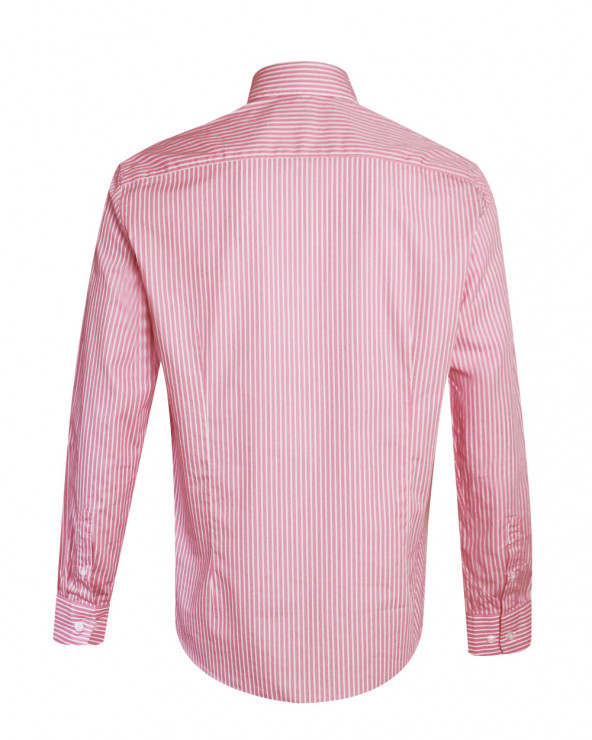 Dos de la chemise manches longues Buzy Otago rayée rose pour homme
