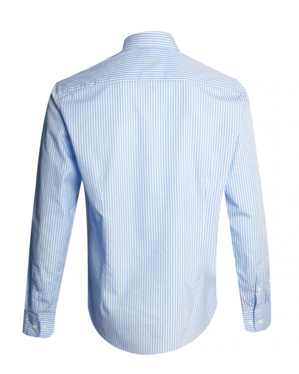 Dos de la chemise Buzy Otago rugby rayé indigo homme