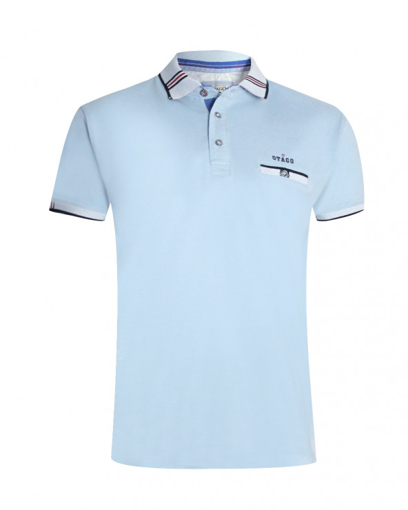 Polo manches courtes Pullsail Otago rugby bleu ciel pour homme