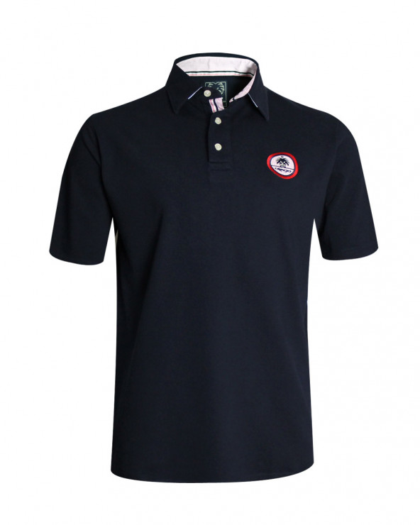 Ensemble brodé côté coeur du polo Setvic marine pour homme