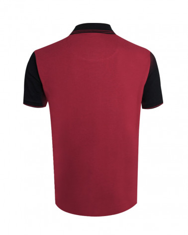 Dos du polo Artax Otago bordeaux/marine pour homme