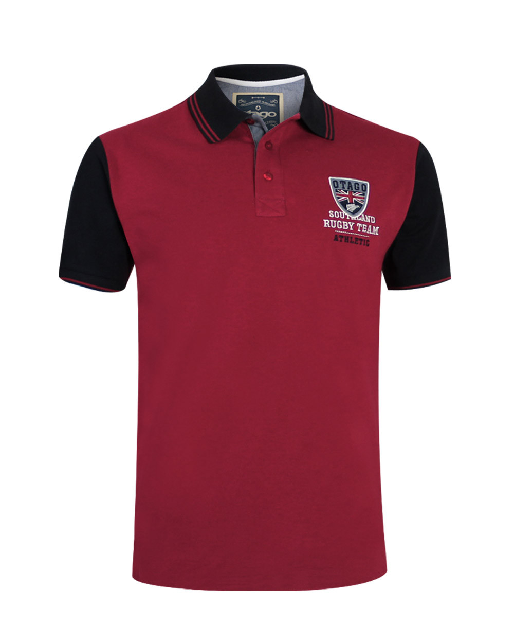 Polo Artax manches courtes Otago rugby bordeaux marine homme