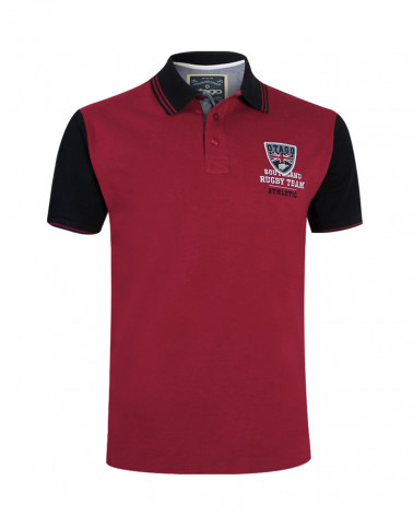 Polo Artax manches courtes Otago rugby bordeaux marine homme