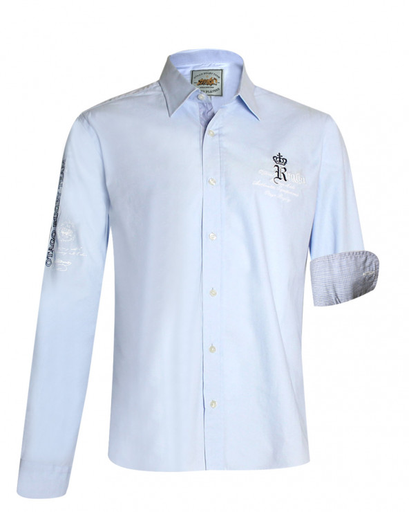 Chemise manches longues HANDLE Otago rugby bleu ciel pour homme