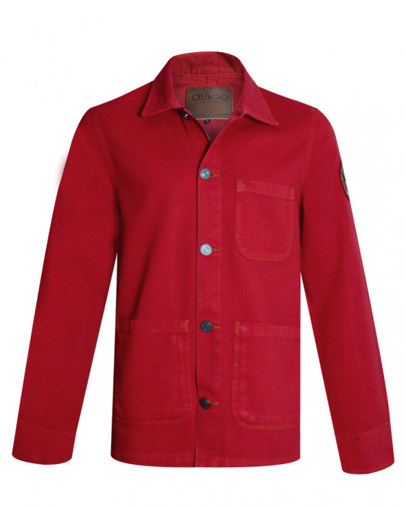 Veste Toile Boutonnée Hobart Otago Rugby rouge costa pour Homme
