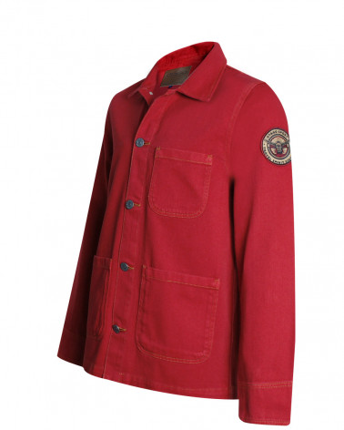Veste Toile Boutonnée Hobart Otago Rugby rouge costa pour Homme