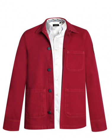 Veste Toile Boutonnée Hobart Otago Rugby rouge costa pour Homme