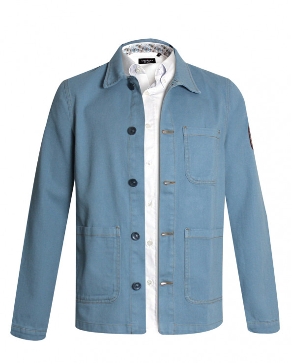 Veste Toile Boutonnée Hobart Otago Rugby bleu lectoure ouverte pour Homme