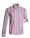 Chemise 254 manches longues Otago rugby rayée rose pour homme