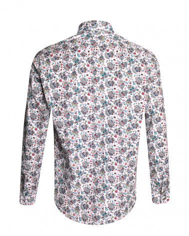 Dos de la chemise 256 manches longues Otago rugby rayée rose pour homme