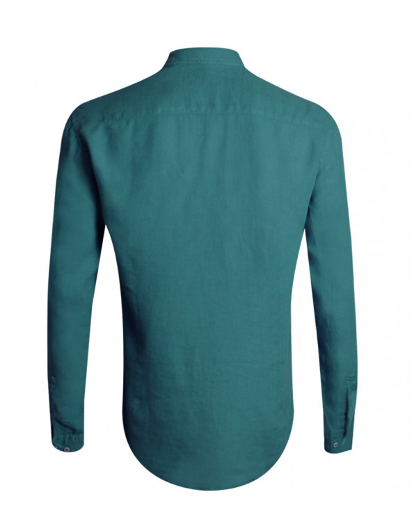 Dos de la chemise LIN BUENOS AIRES manches longues Otago vert JJ homme