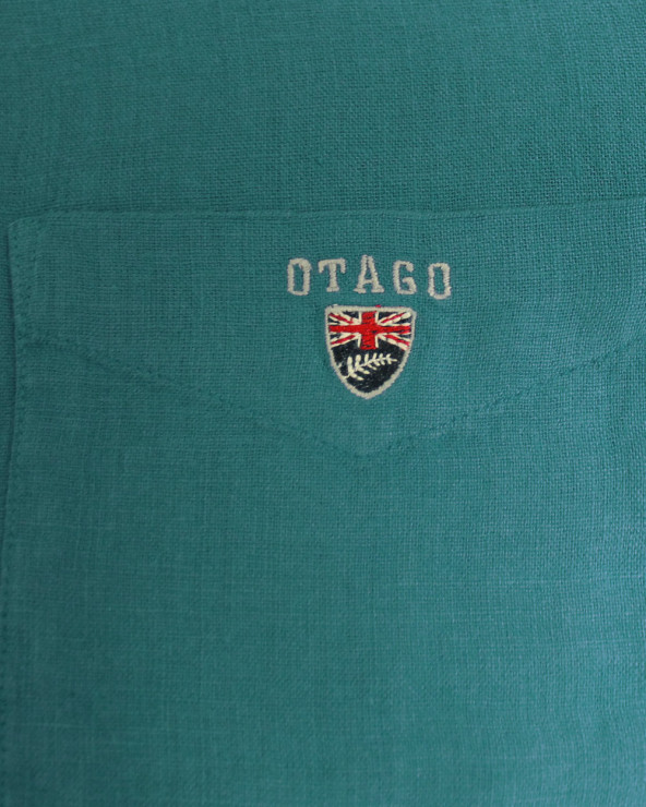 Broderie côté coeur de la chemise LIN BUENOS AIRES Otago vert JJ homme