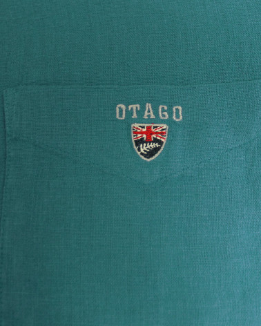 Broderie côté coeur de la chemise LIN BUENOS AIRES Otago vert JJ homme