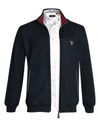 Sweat zip 24SW2 Otago rugby bleu marine pour homme