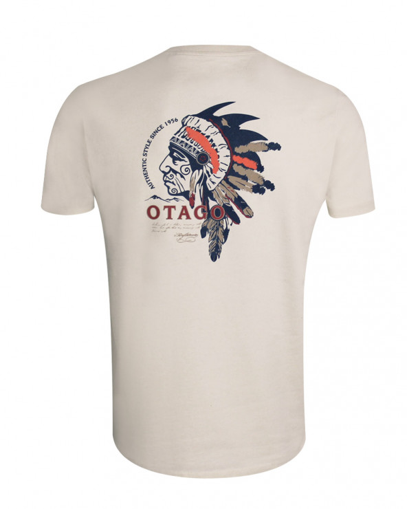 Tee shirt Yaka Otago rugby raw natural pour homme