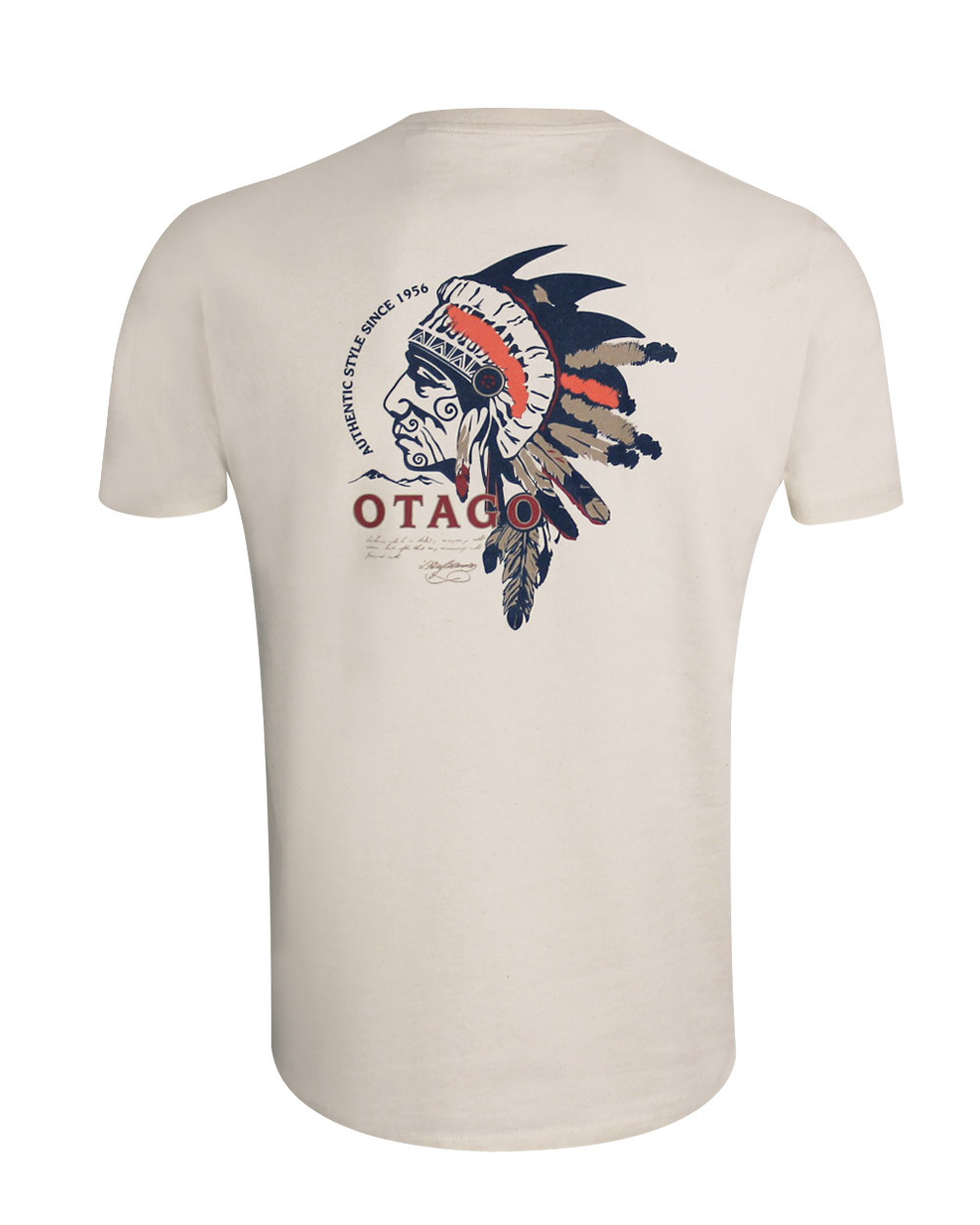 Tee shirt Yaka Otago rugby raw natural pour homme