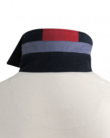 Applications de tissus vichy ciel et hermès à l'extérieur du col du polo Yaka pour homme