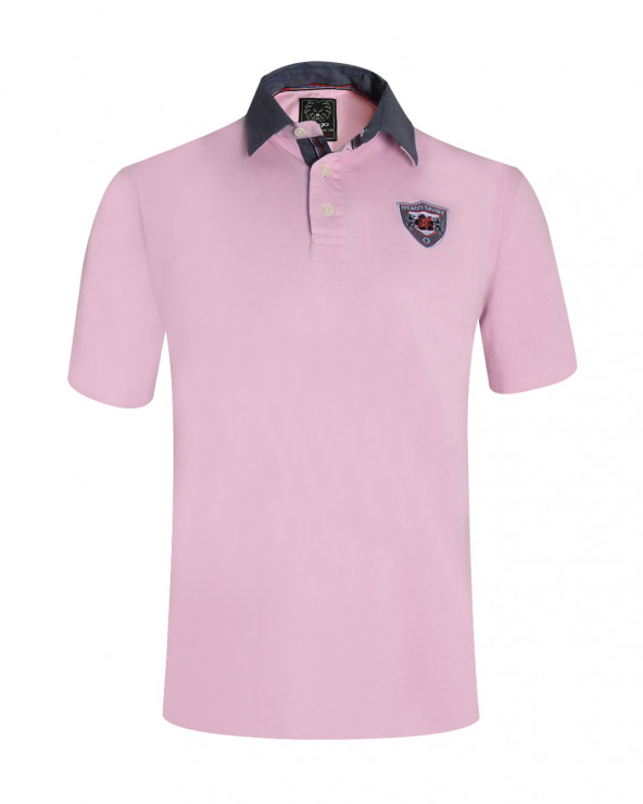 Polo Tortue7 manches courtes Otago rugby rose pour homme
