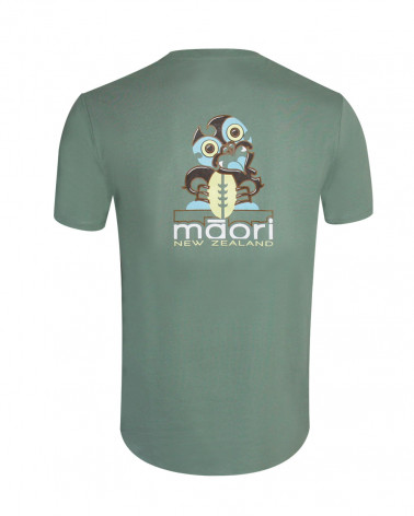 Face du Tee shirt Haast Otago rugby moss green coton Bio homme