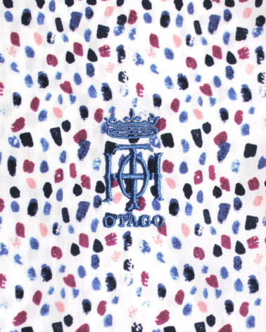 Broderie côté coeur de la chemise 106 Otago écru pour homme