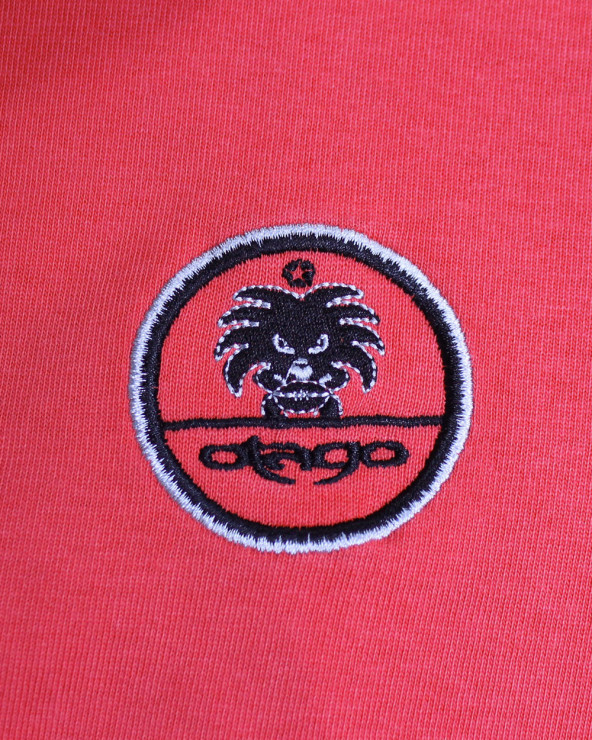 Broderies devant côté cœur du polo Lang Otago rouge pour homme