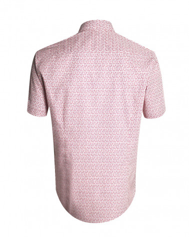 Dos de la chemise manches courtes 141 Otago rugby rouge à motifs pour homme
