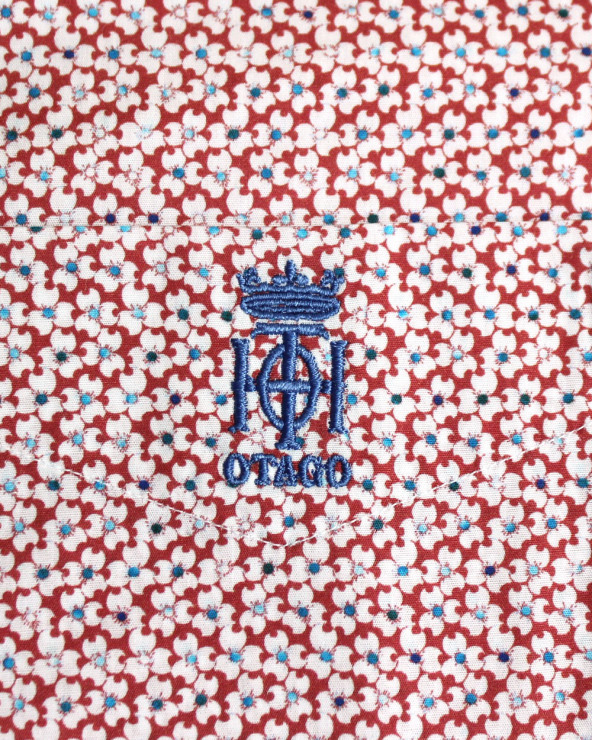 Broderie côté coeur de la chemise 141 Otago rouge à motifs pour homme