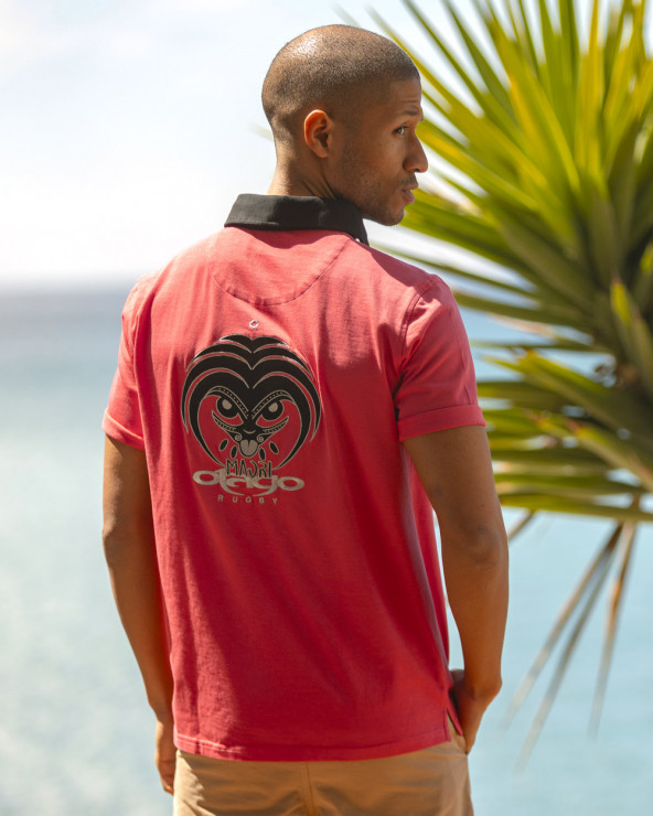 Polo LANG manches courtes Otago rugby corail pour homme