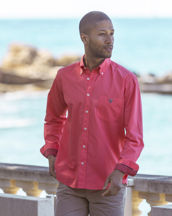 Chemise manches longues Otago Buenos Aires coton corail JJ pour homme