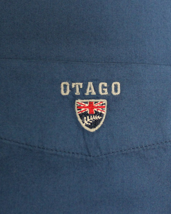 Broderie côté coeur de la chemise Otago Buenos Aires coton bleuet pour homme