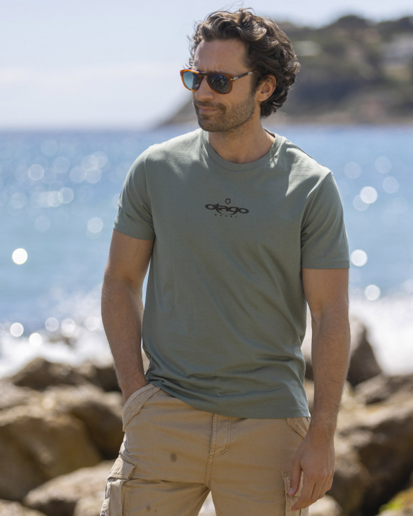 devant du Tee shirt Haast Otago rugby moss green coton Bio homme