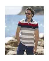 24PO4 POLO MC RAYE OTAGO BLANC/GRIS 24PO4 POLO MC RAYE OTAGO BLANC/GRIS