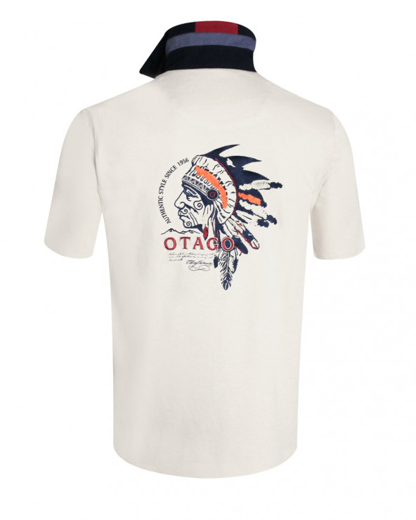 dos du Polo Yaka manches courtes Otago rugby écru pour homme