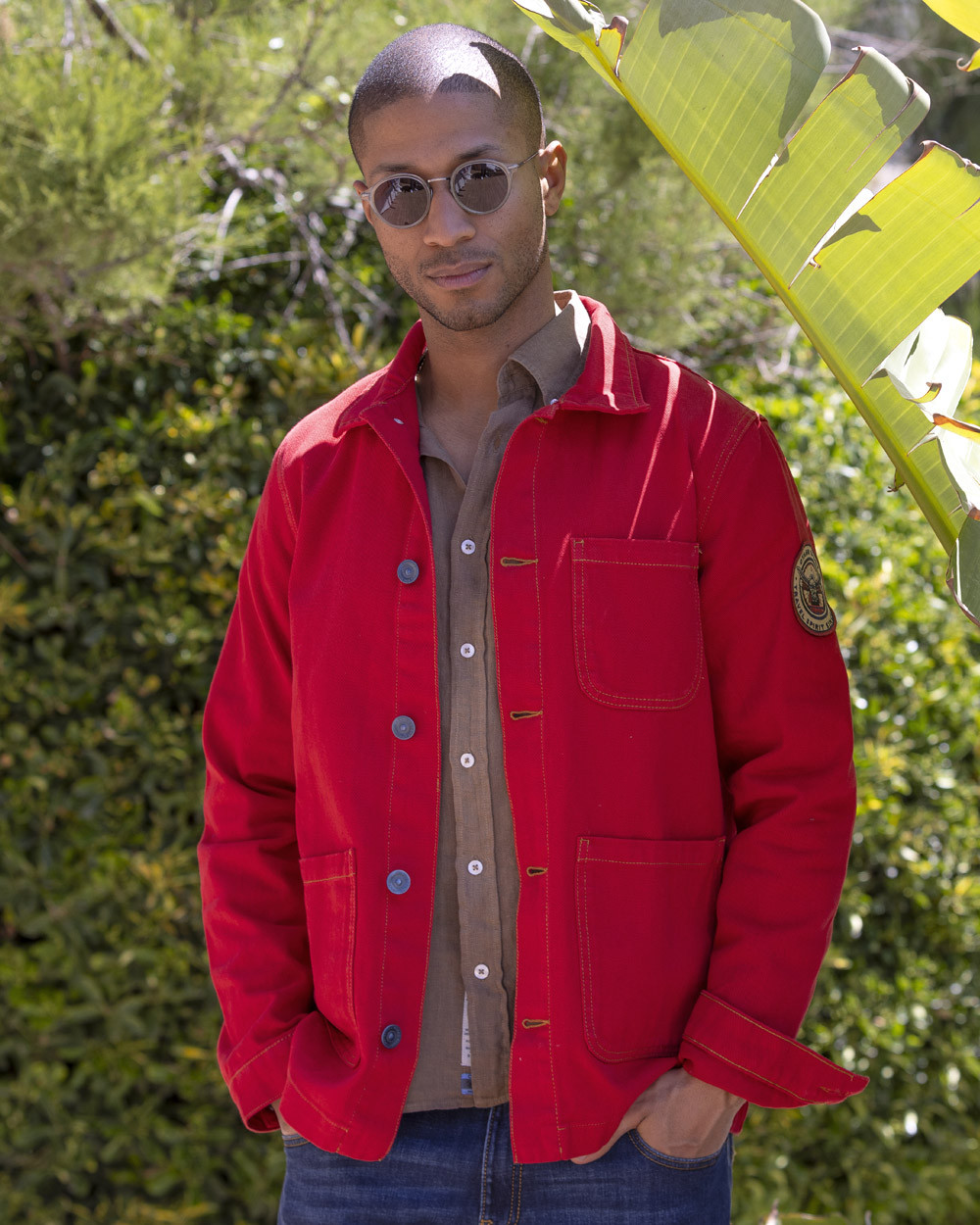 Veste Toile Boutonnée Hobart Otago Rugby rouge costa pour Homme