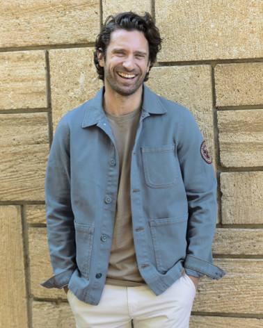 Veste Toile Boutonnée Hobart Otago Rugby bleu lectoure pour Homme