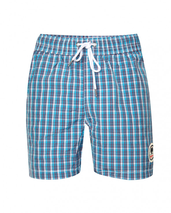 Short de bain Carreaux 3 Otago rugby bleu pour Homme