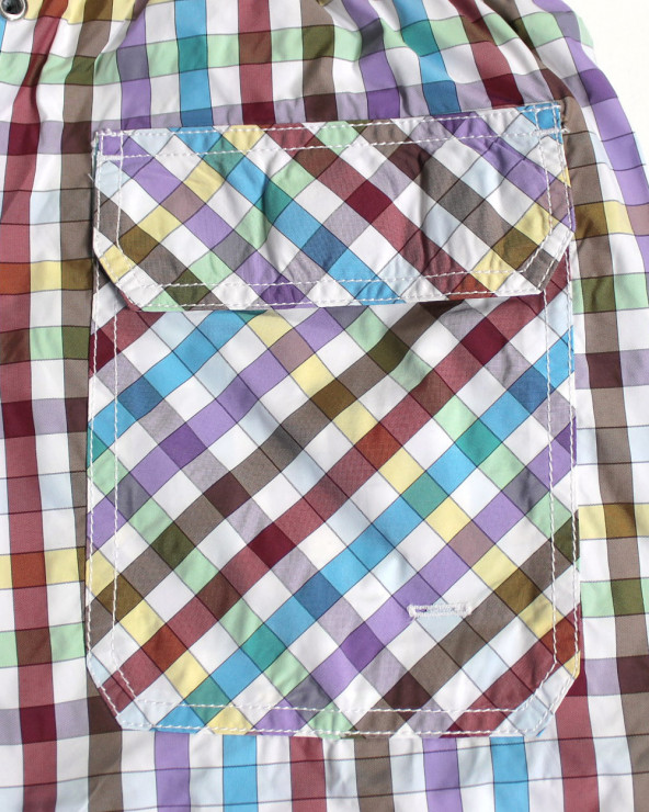 1 poche au dos fermeture en velcro du short de bain Carreaux 4 Otago multicolore pour homme