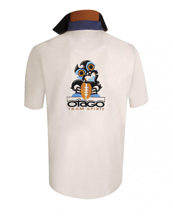 Polo HAAST manches courtes Otago rugby écru pour homme