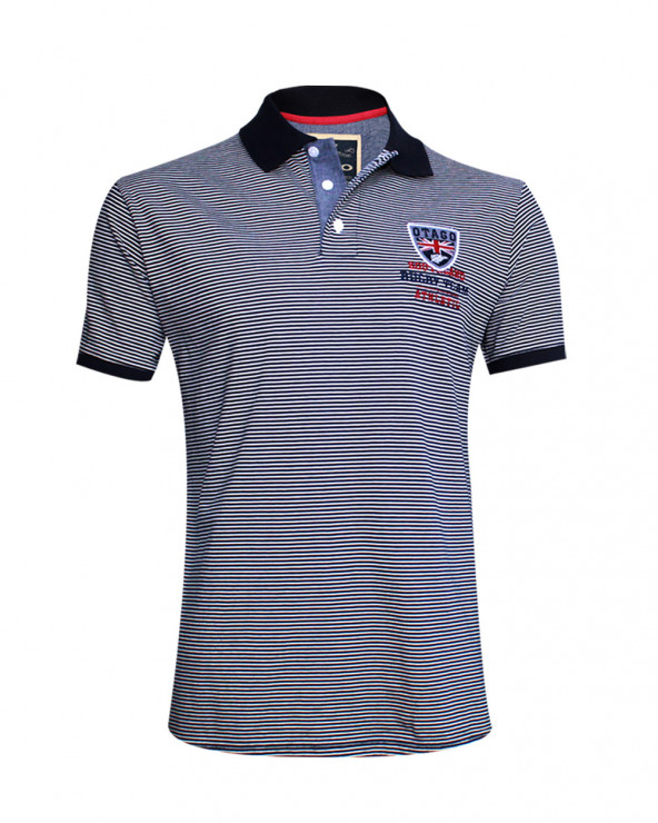 Polo Artax manches courtes Otago rugby rayé marine homme